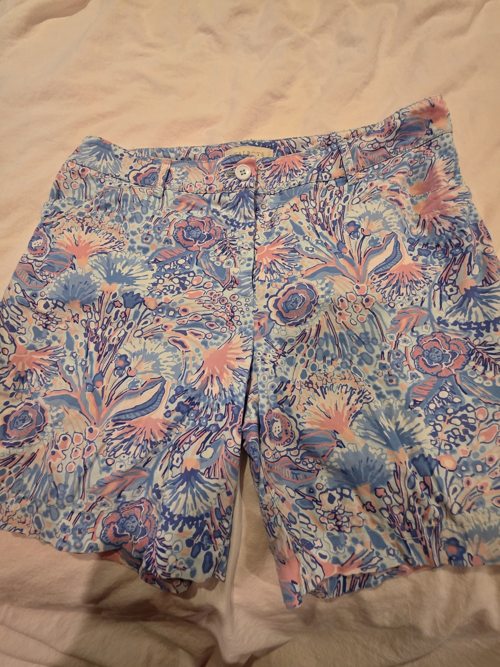Talbots Pastel Floral Bermuda Shorts in Blue & Pink